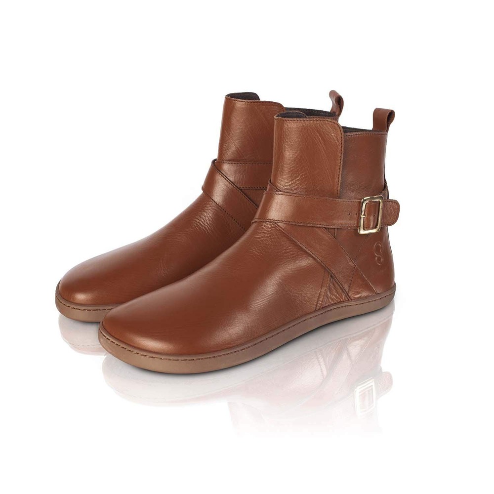 Shapen DIVINE Barefoot Boots Women EU 41 US 9.5 Brown Leather Zero Drop Wide Toe